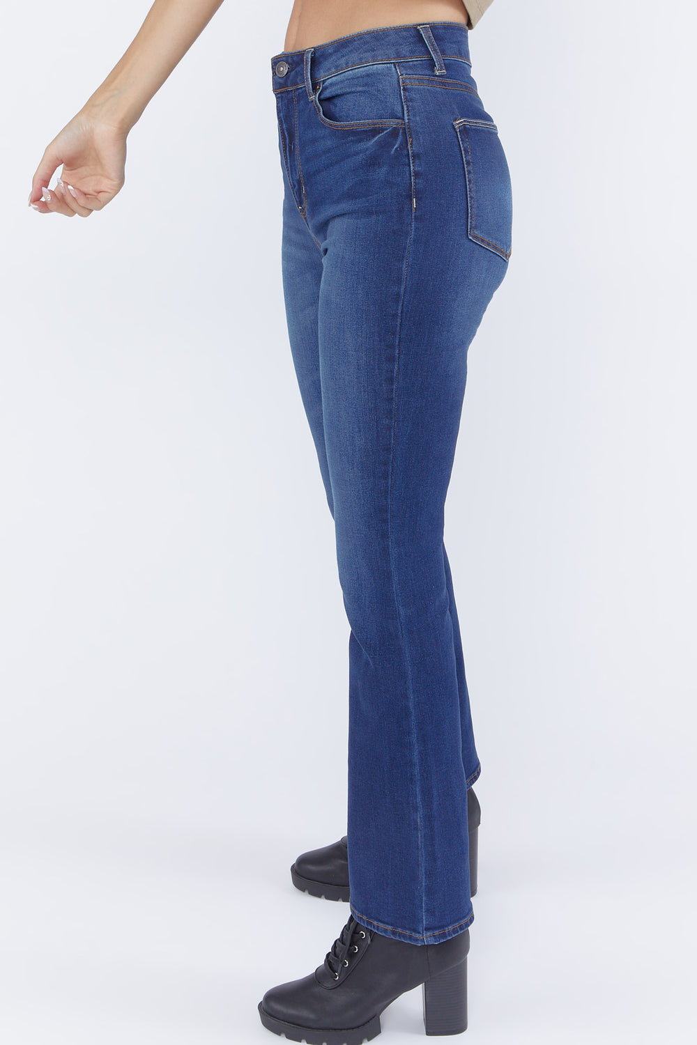 High-Rise Boot Cut Jeans Dark Blue