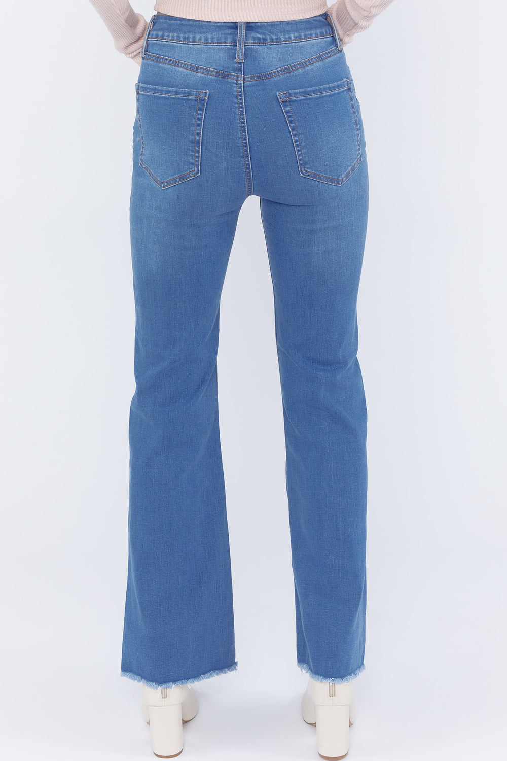 Raw-Cut Flare Jeans Medium Blue