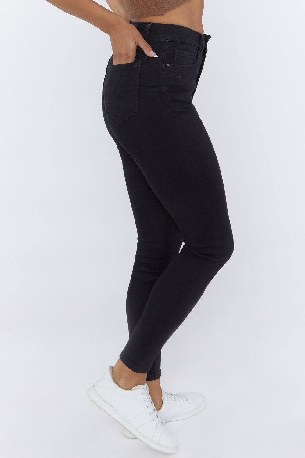 High-Rise Skinny Jeans Black