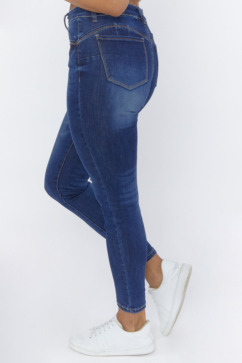 High-Rise Skinny Jeans Dark Blue