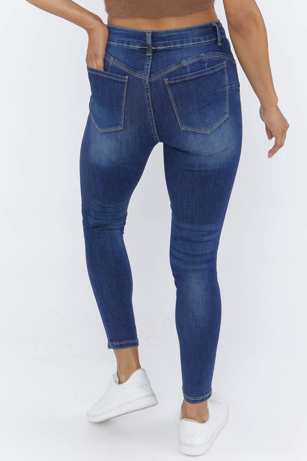 High-Rise Skinny Jeans Dark Blue