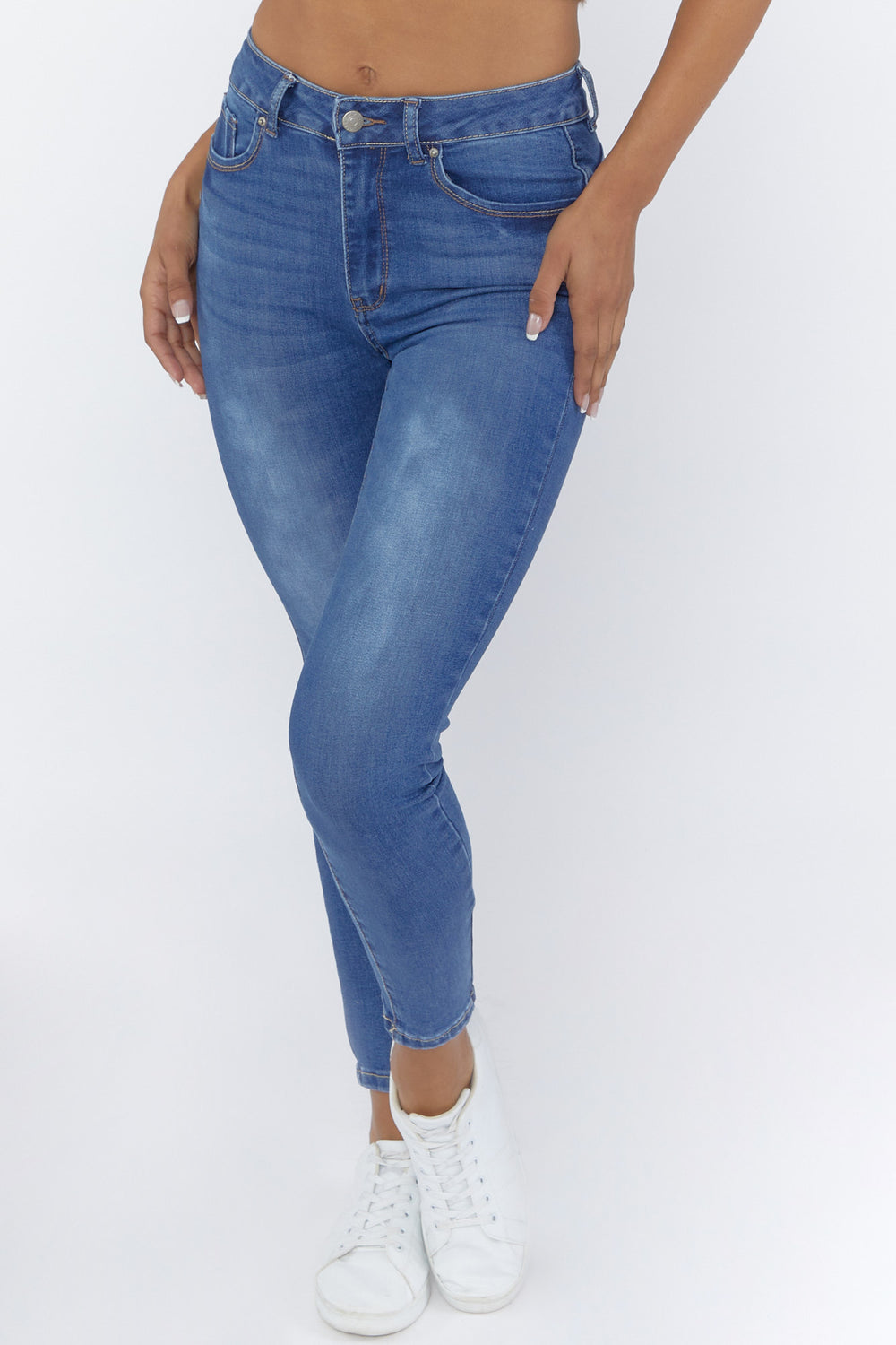 High-Rise Skinny Jeans Medium Blue