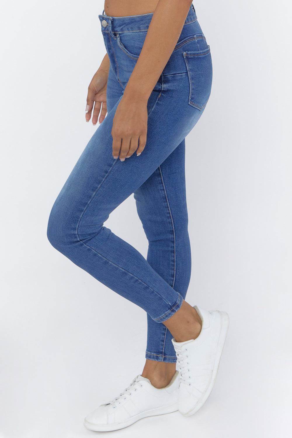 High-Rise Skinny Jeans Medium Blue