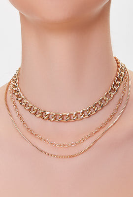 Link to Layered Chain Necklace Gold