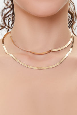 Link to Layered Snake Chain Necklace Gold