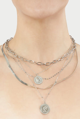 Link to Collier À Rangs Multiples Avec Breloque Monnaie Argent