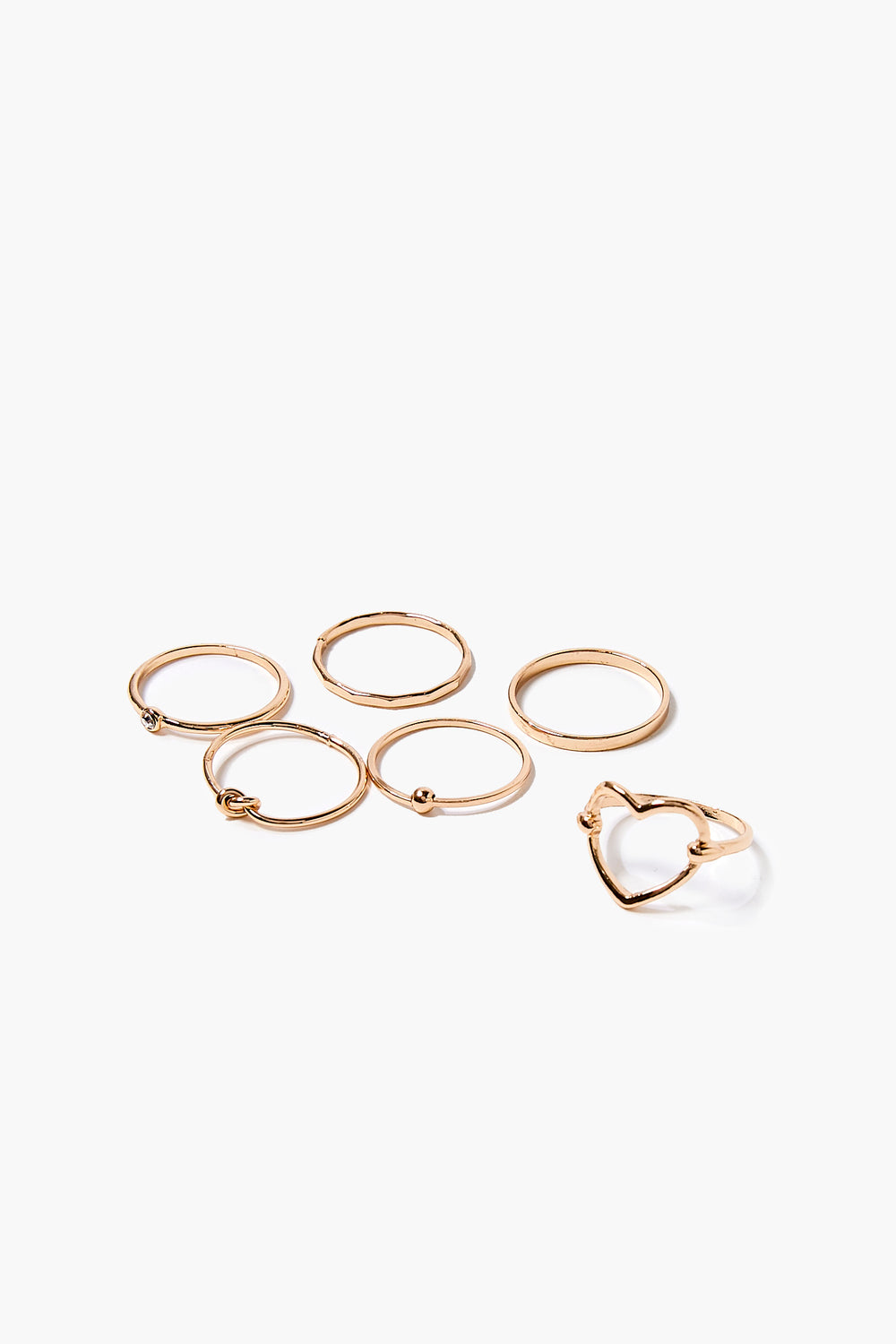 Assorted Heart Ring Set Gold