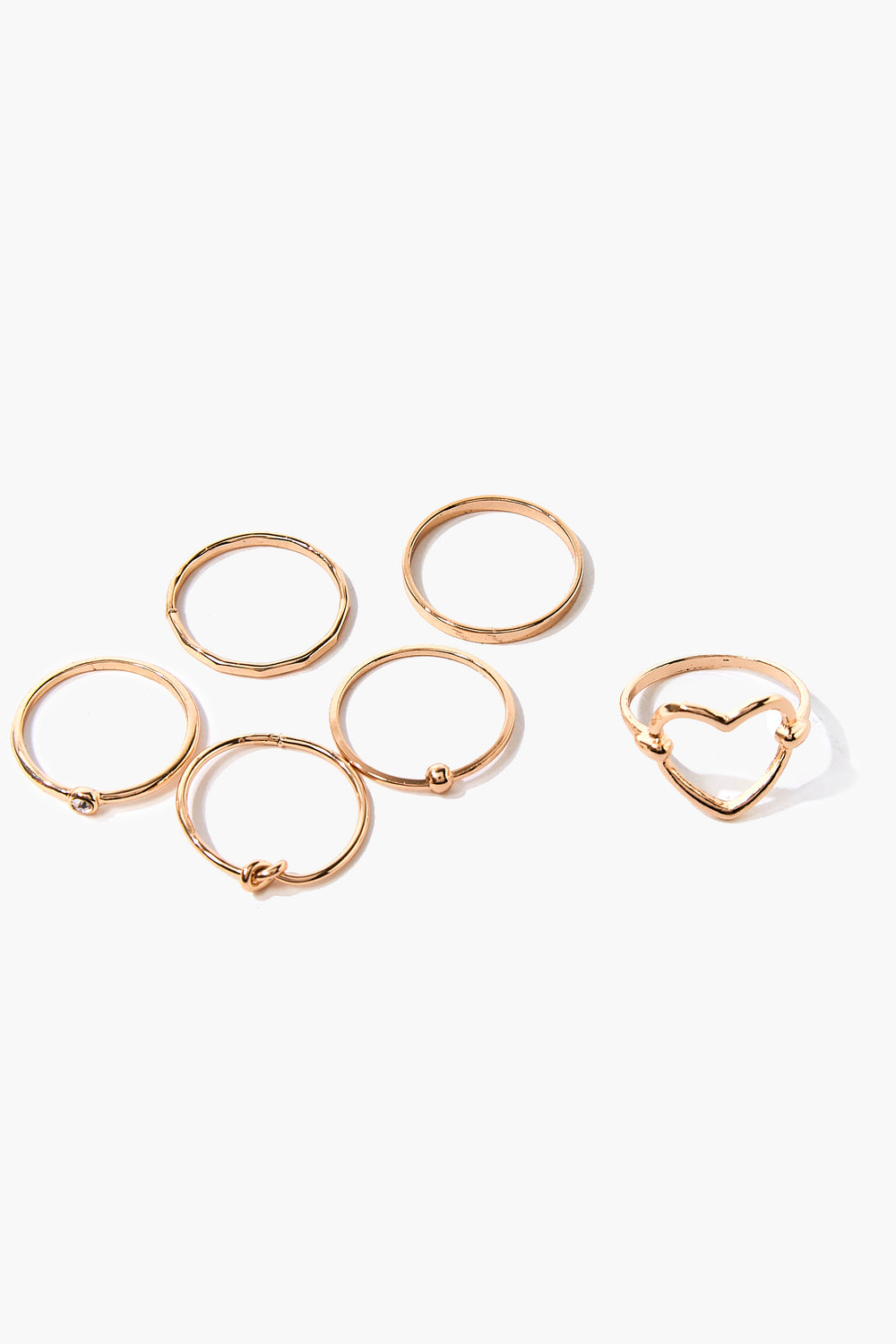 Assorted Heart Ring Set Gold