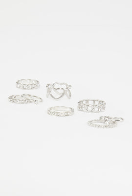 Link to Assorted Faux Gem Rings Set Silver