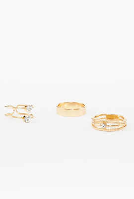 Link to Assorted High-Polish Rings Set Gold