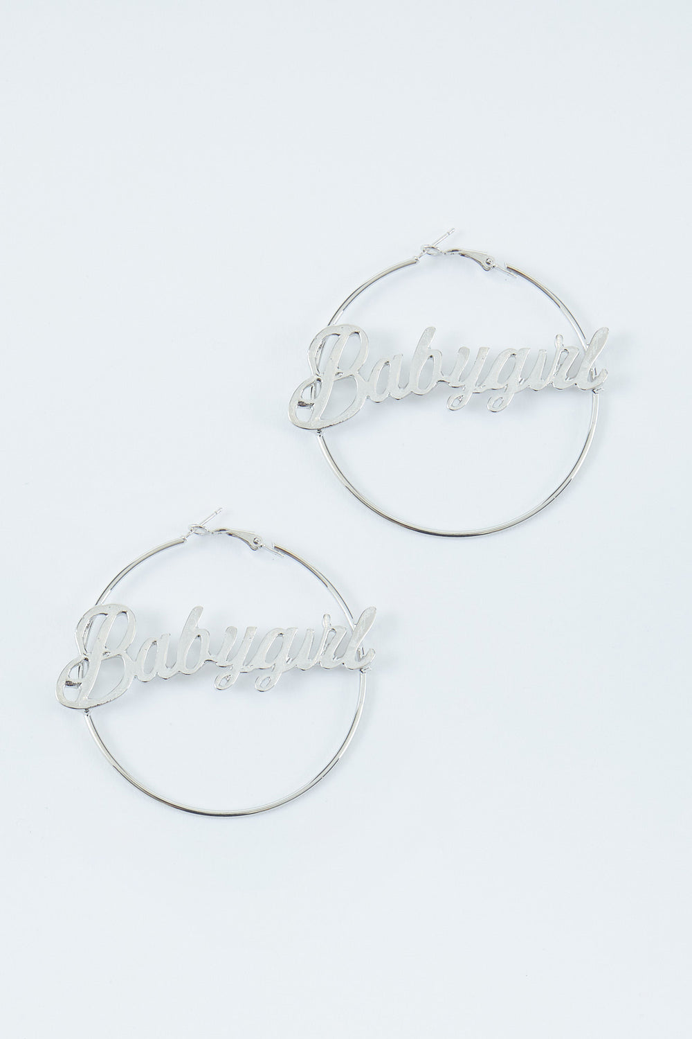 Babygirl Hoop Earrings Silver