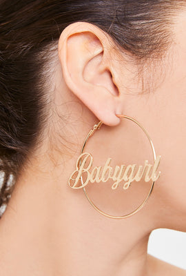 Link to Babygirl Hoop Earrings Gold