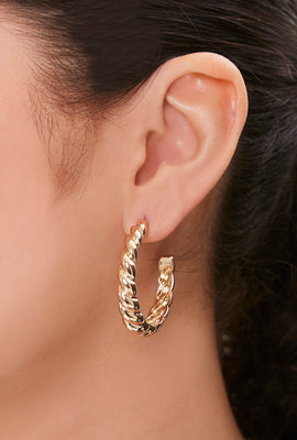 Link to Open Twisted Hoop Earrings Gold
