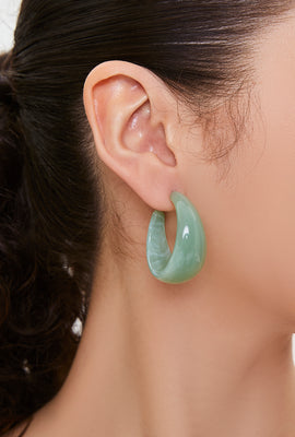 Link to Marble Open-End Hoop Earrings Sage