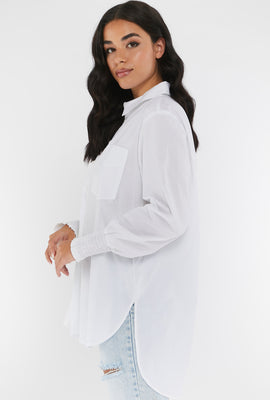 Link to Oversized Poplin Button-Up Shirt White