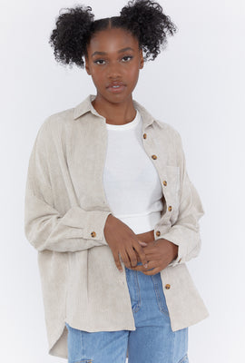 Link to Oversized Corduroy Shirt Taupe