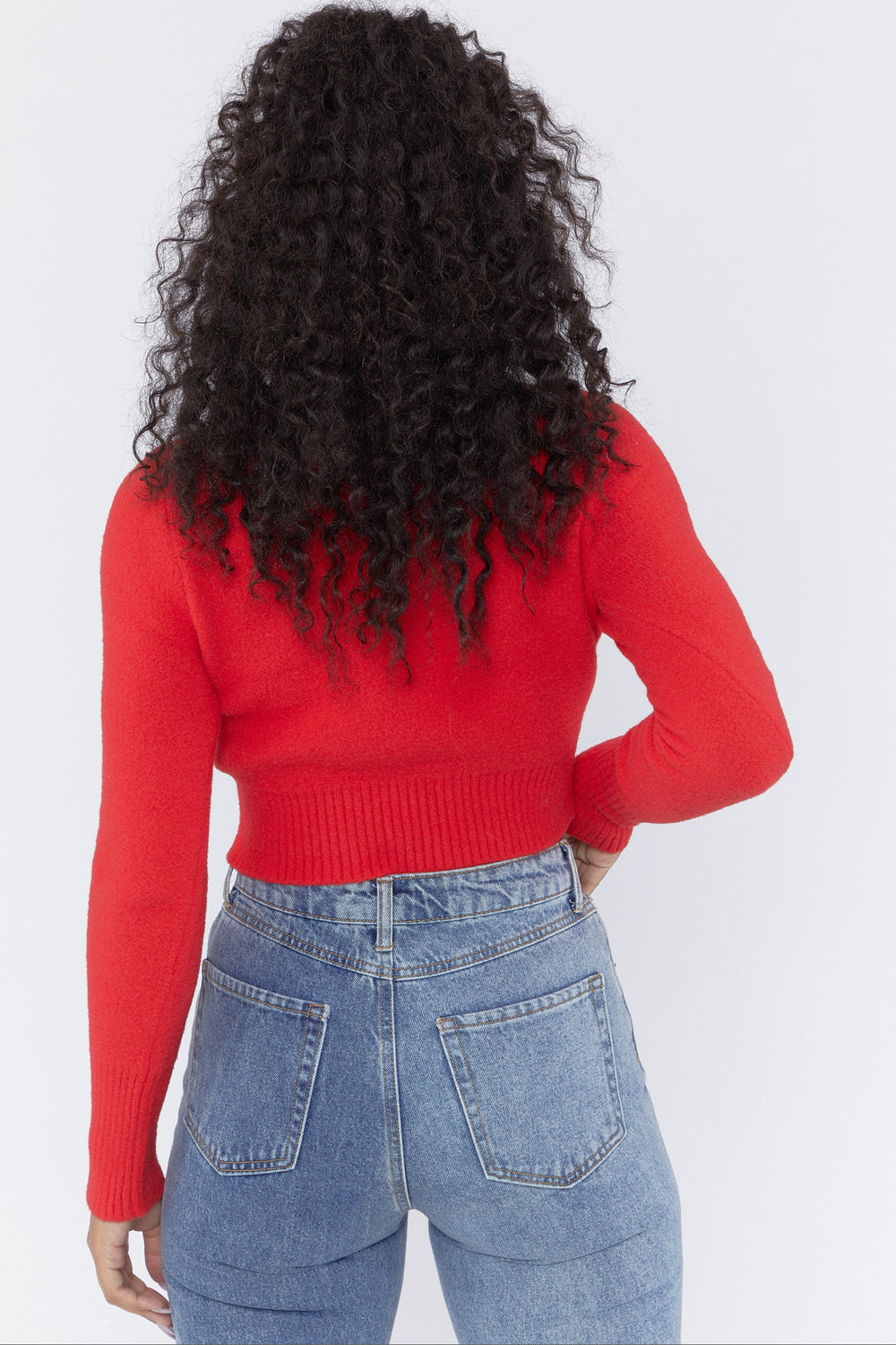 Crewneck Long Sleeve Sweater Red