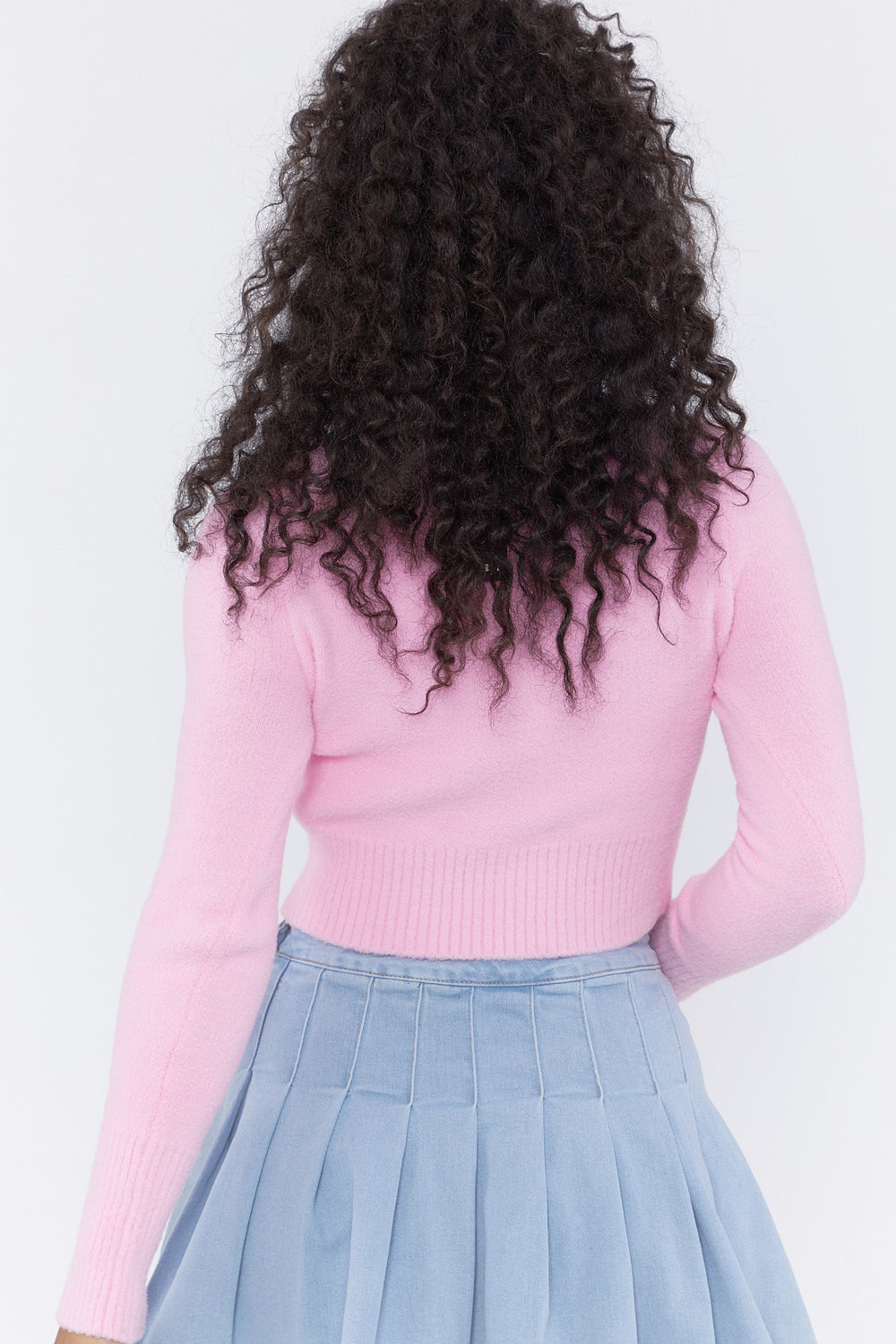 Crewneck Long Sleeve Sweater Pink