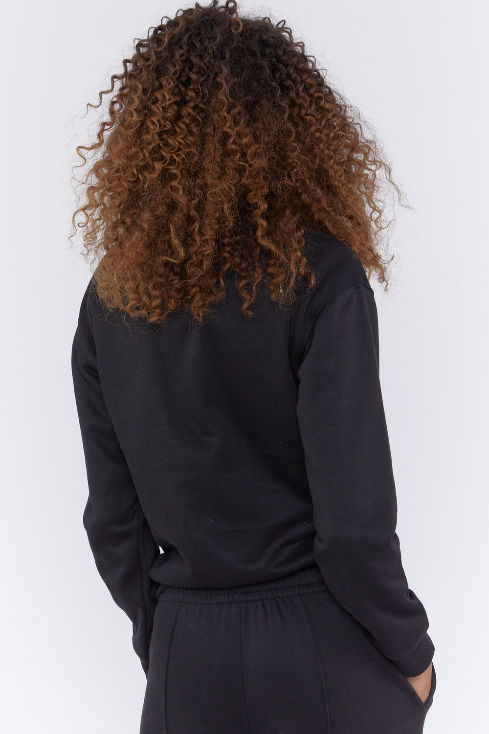 Basic Fleece Crewneck Pullover Black