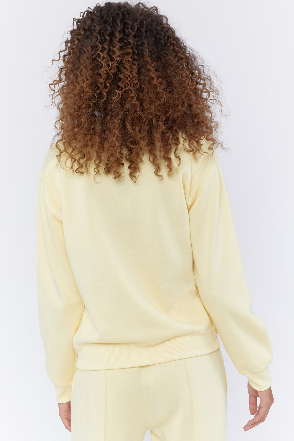 Basic Fleece Crewneck Pullover Pale Yellow