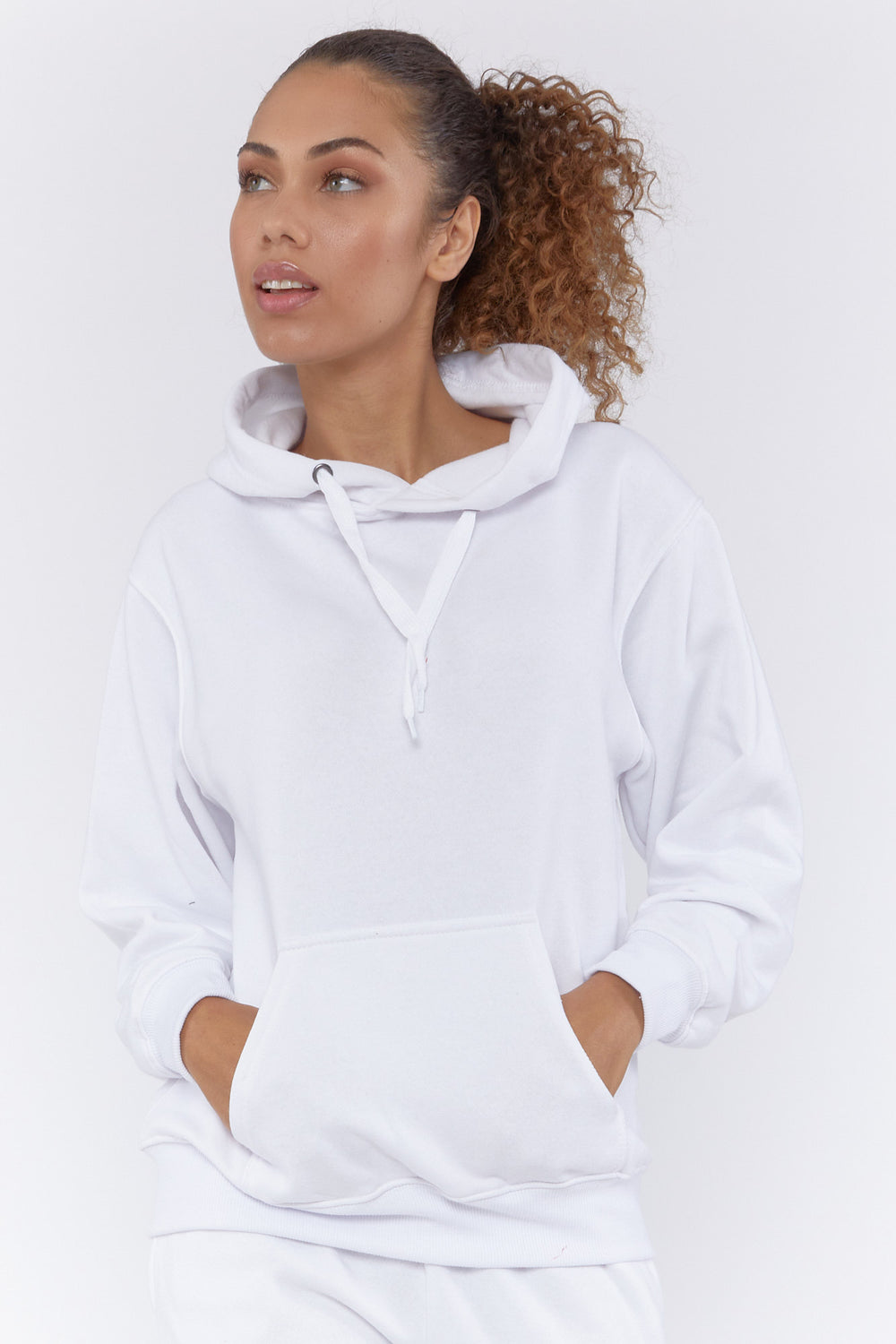 Oversized Fleece Hoodie White