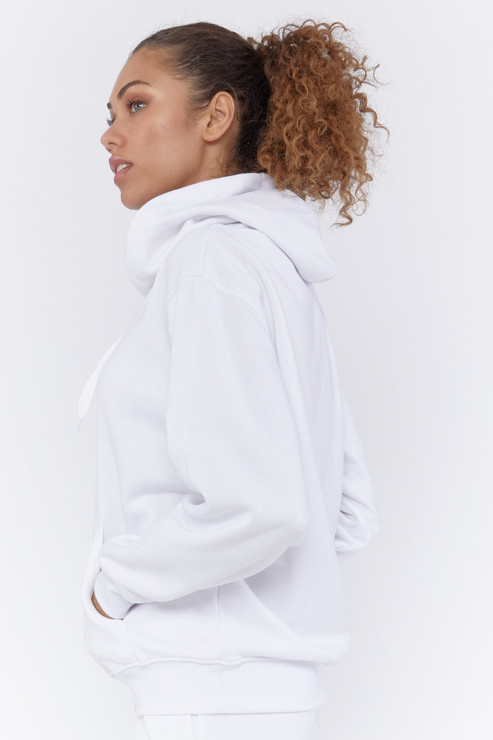 Oversized Fleece Hoodie White