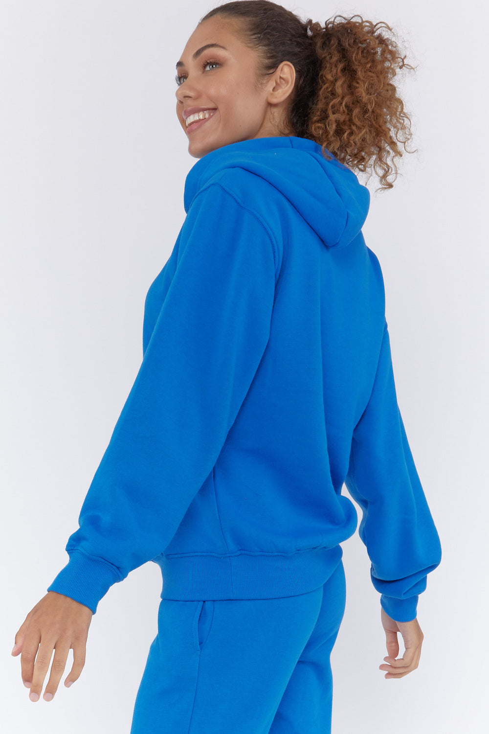 Oversized Fleece Hoodie Blue