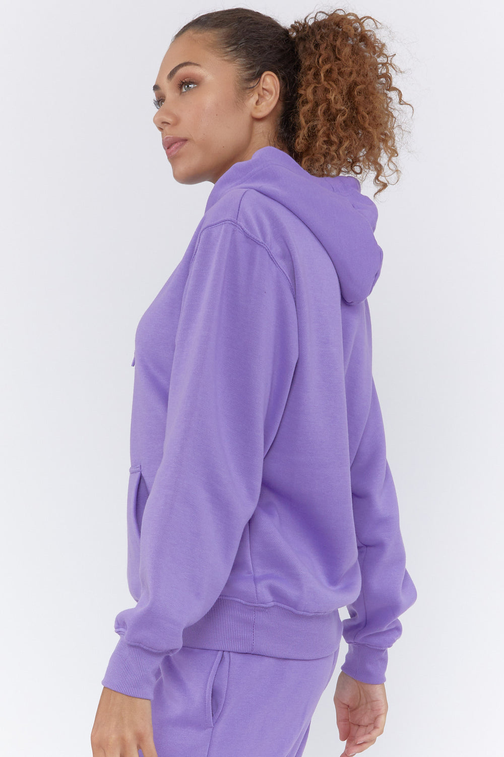 Oversized Fleece Hoodie Purple