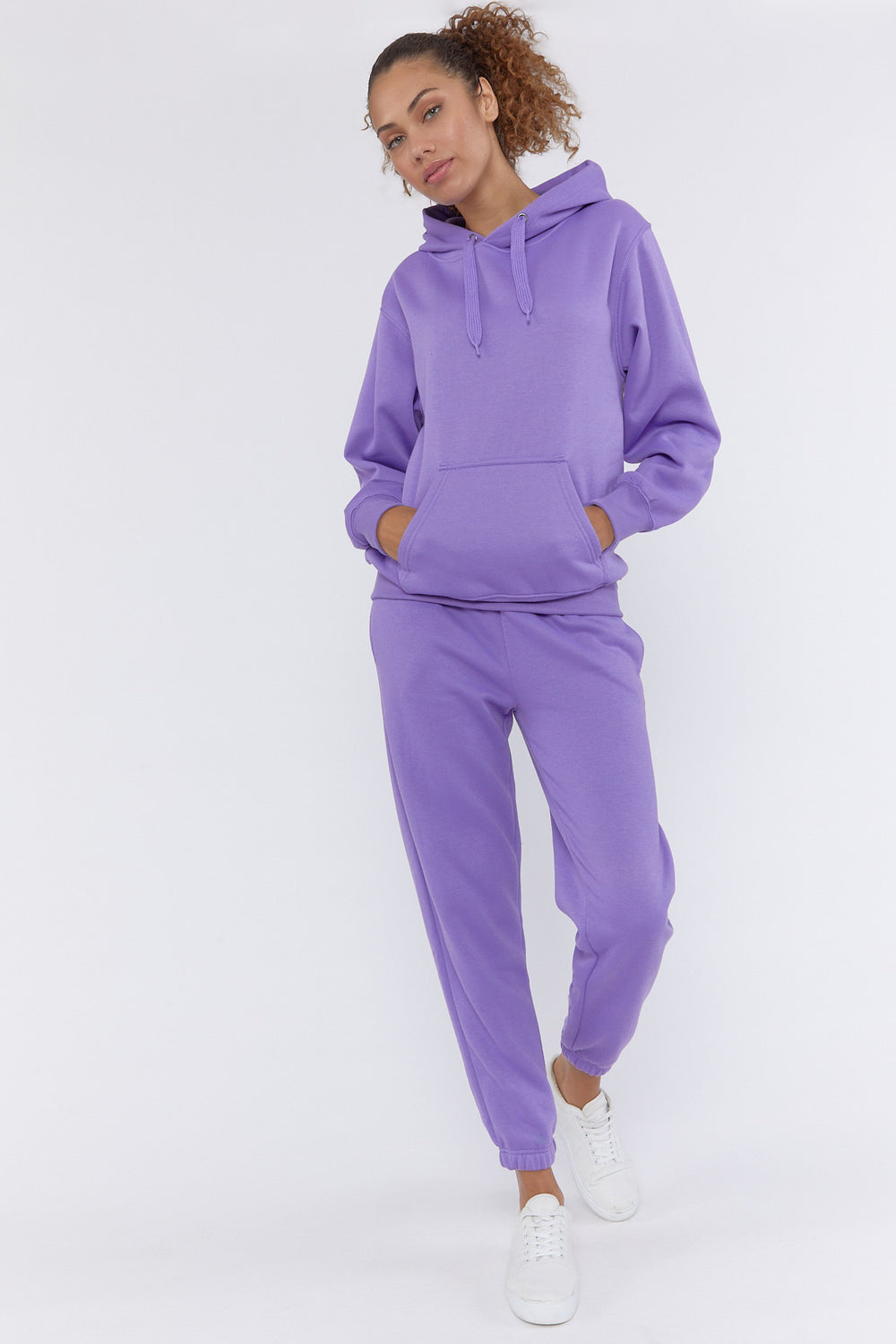 Oversized Fleece Hoodie Purple