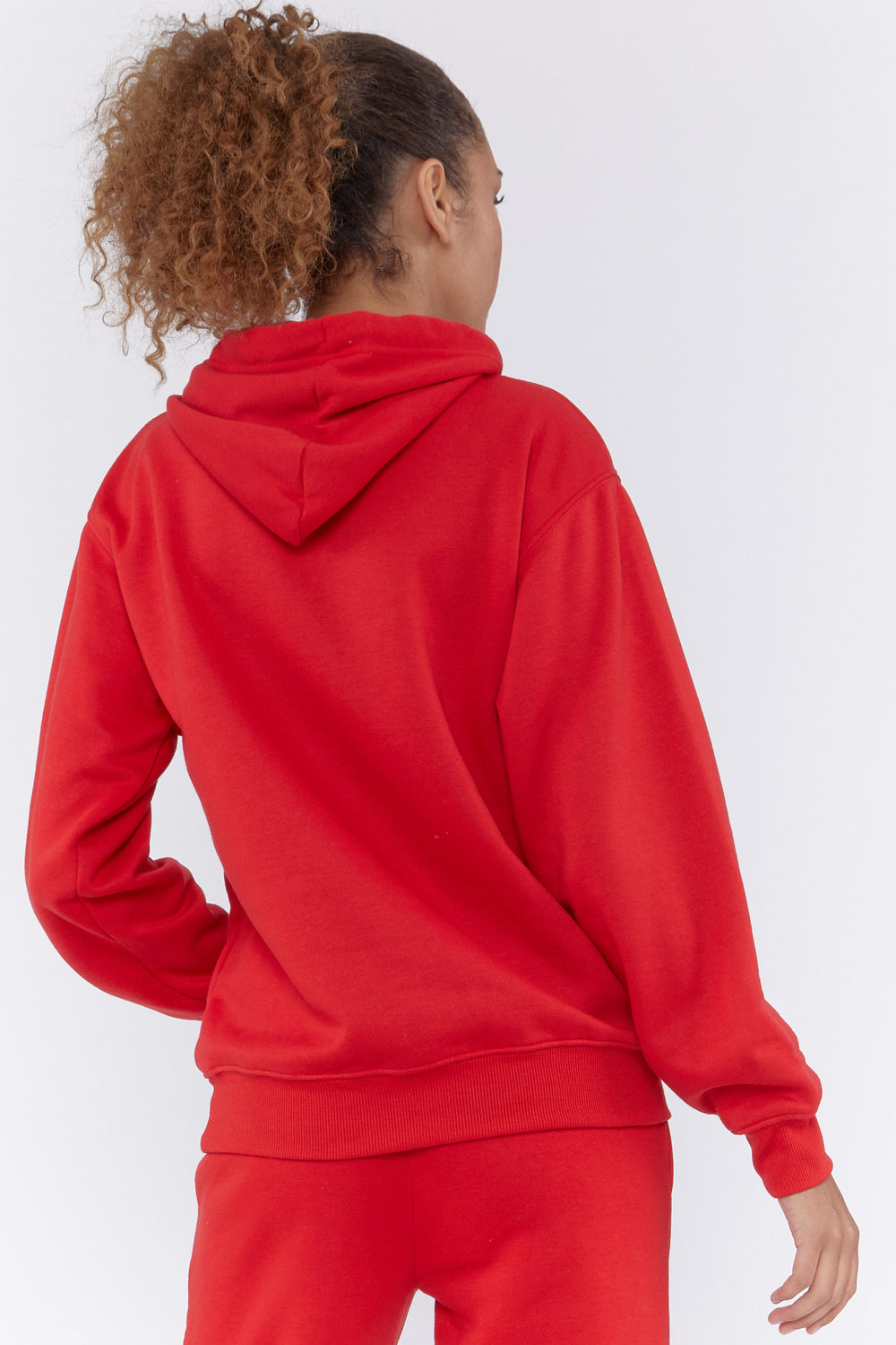 Oversized Fleece Hoodie Red