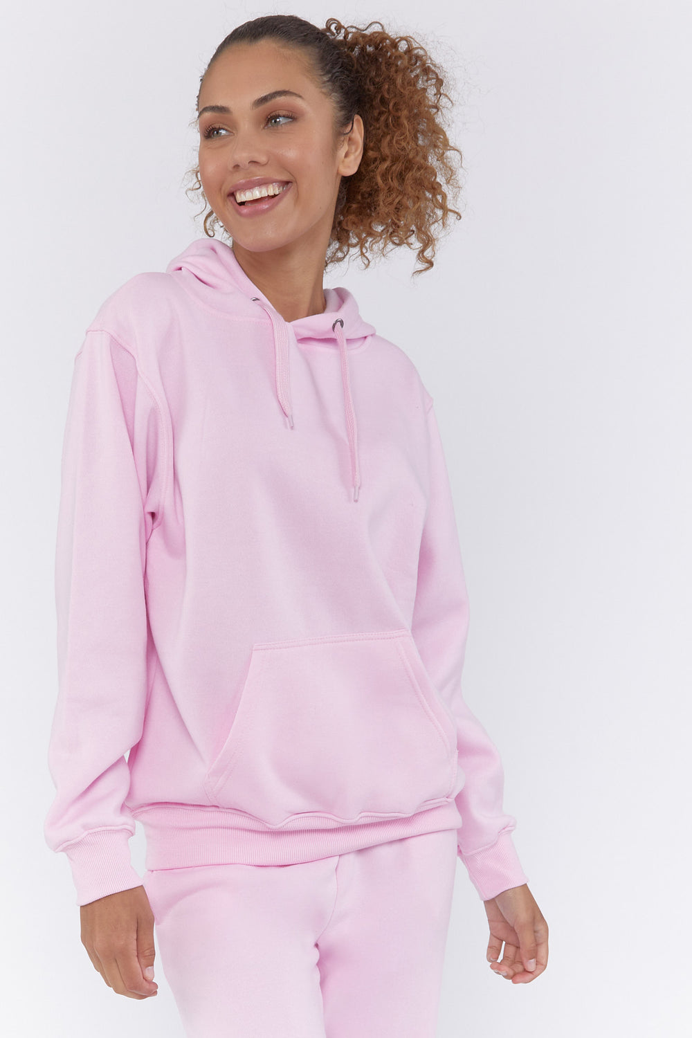 Oversized Fleece Hoodie Light Pink