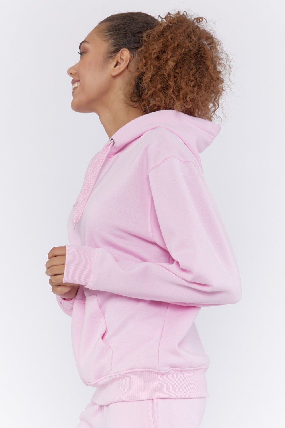 Oversized Fleece Hoodie Light Pink