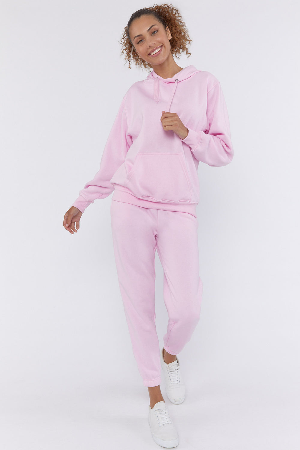 Oversized Fleece Hoodie Light Pink