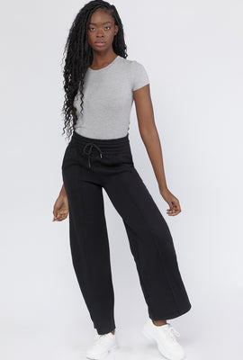 Link to Fleece Drawstring Wide Leg Pant Black