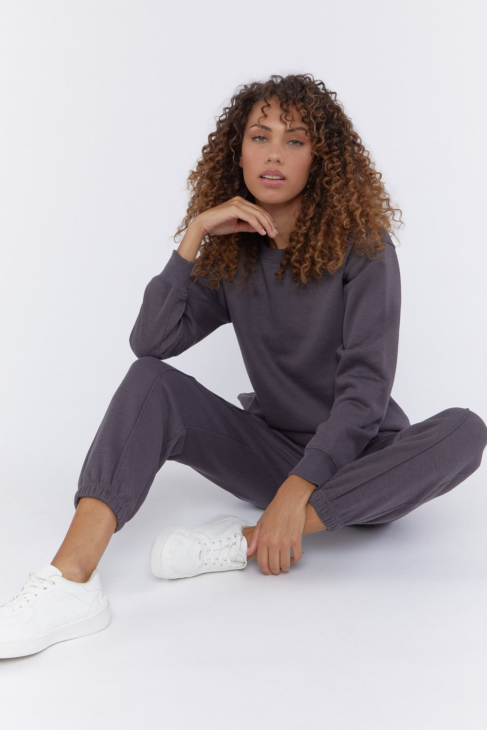 Seamed Fleece Jogger Dark Grey