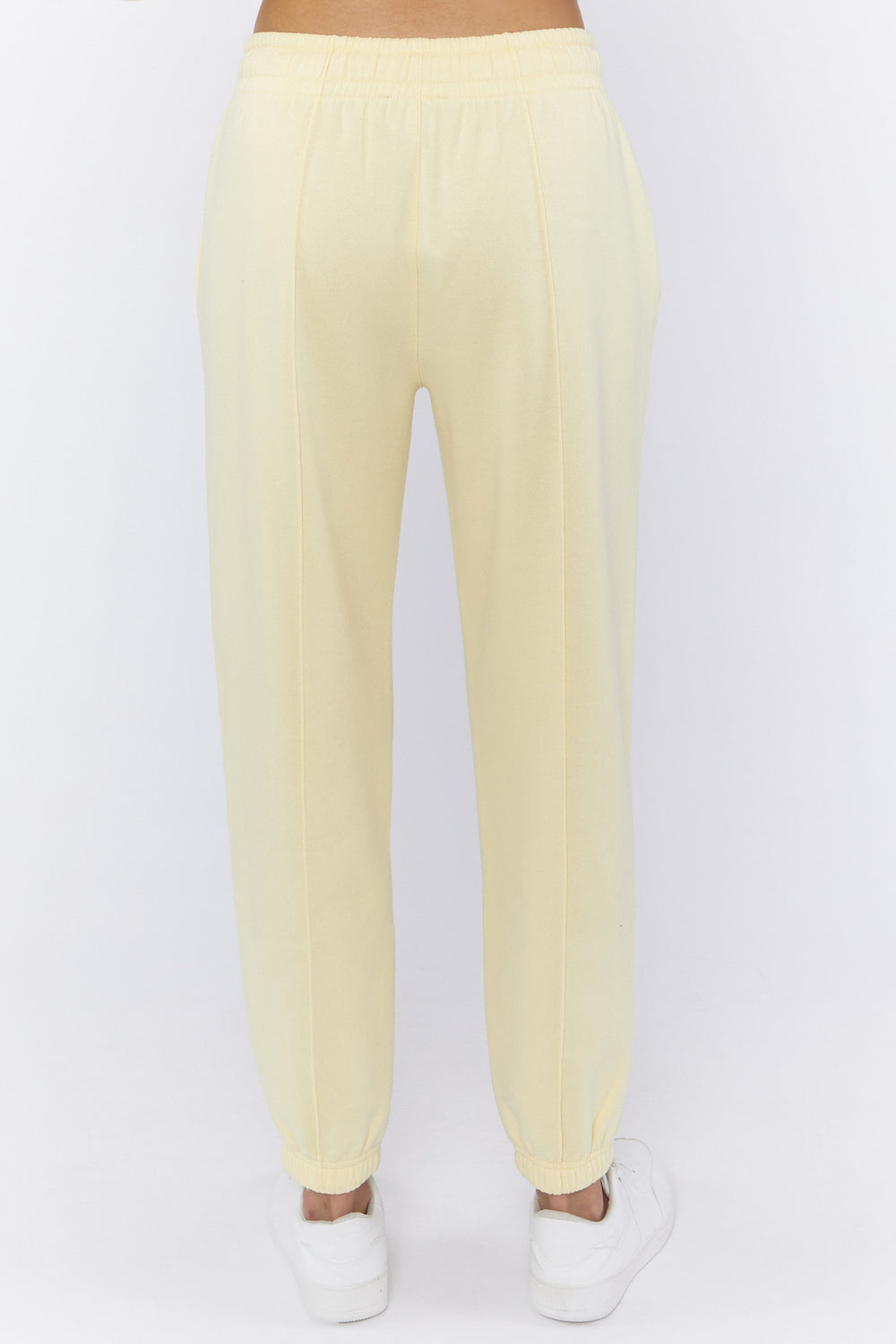 Seamed Fleece Jogger Pale Yellow