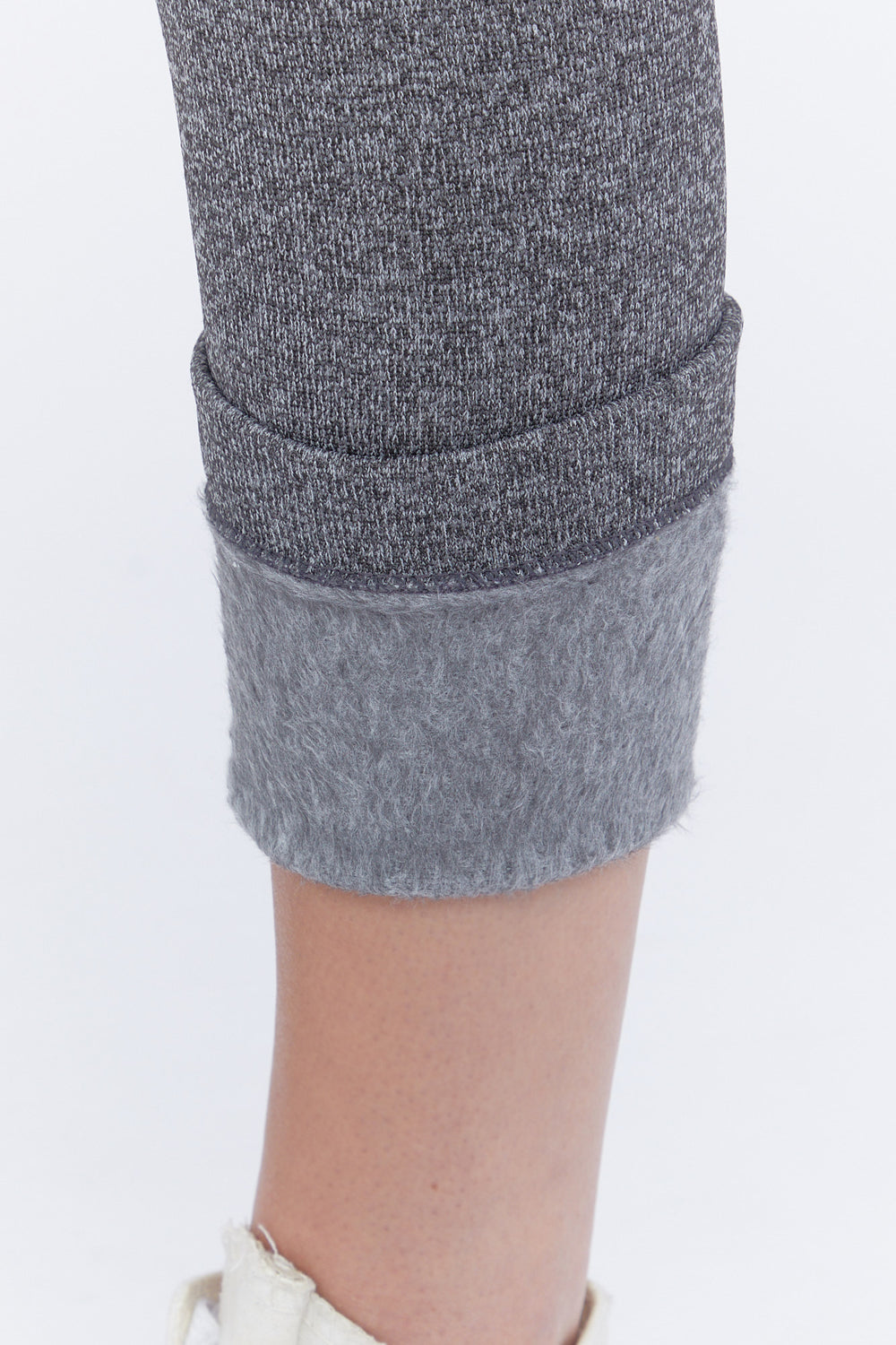 Cable-Knit Lined Seamless Leggings Heather Grey