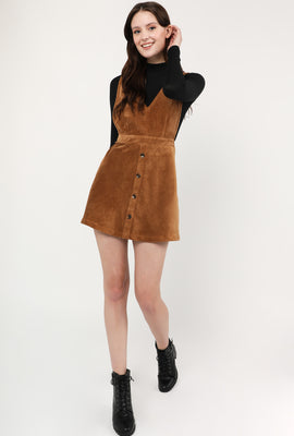 Link to Corduroy Pinafore Mini Dress Brown