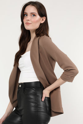 Link to Knit Open Front Blazer Taupe