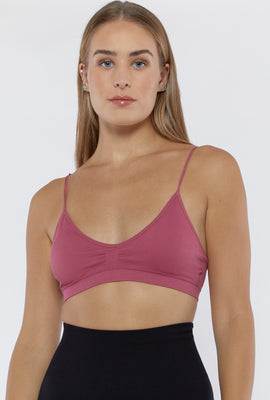 Link to Seamless Ribbed Cinched Bralette Dusty Rose