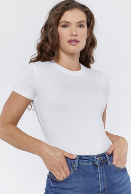 Link to Basic Crew Neck Bodysuit White