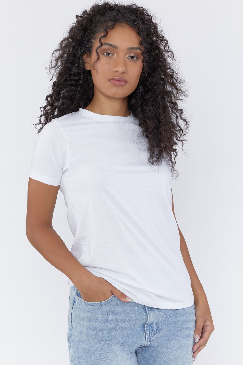 T-Shirt Ras Du Cou Basique Blanc