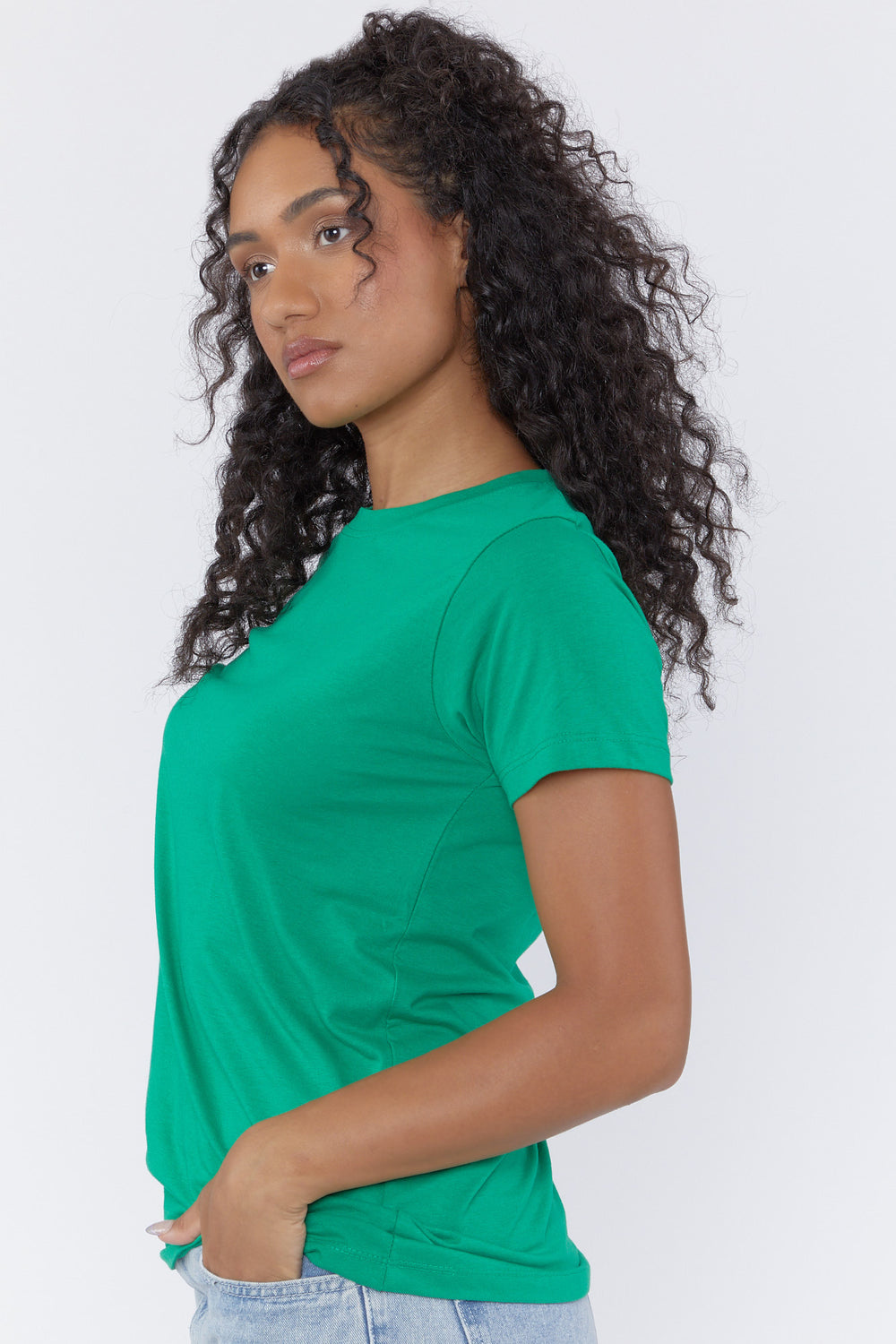 T-Shirt Ras Du Cou Basique Vert