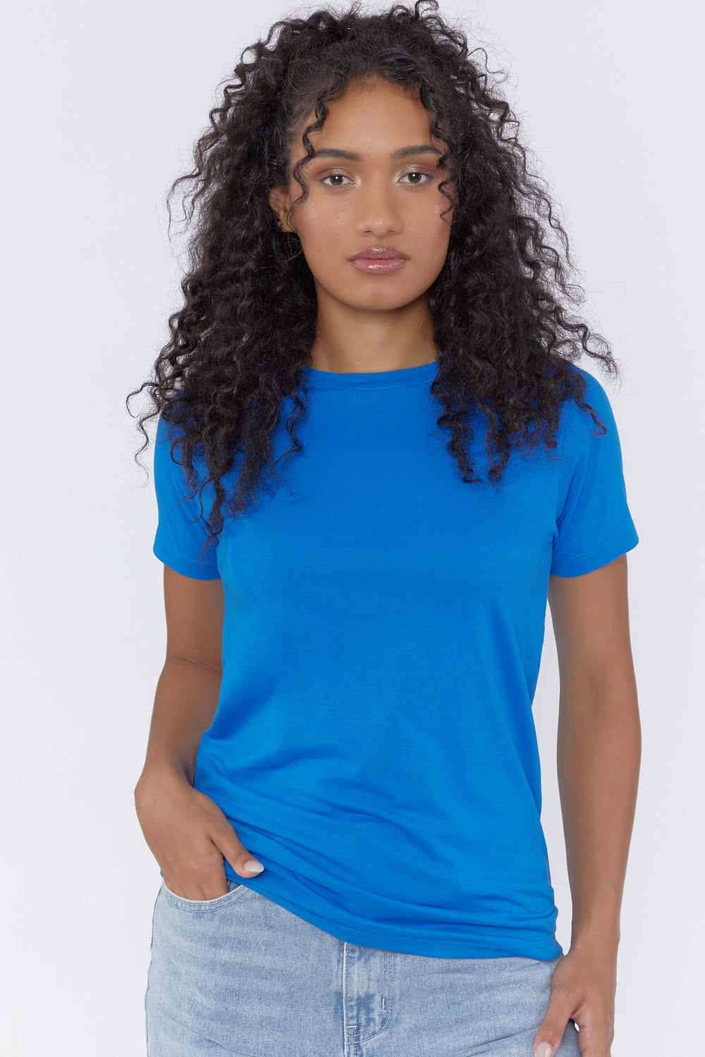 Basic Crew Neck Tee Blue