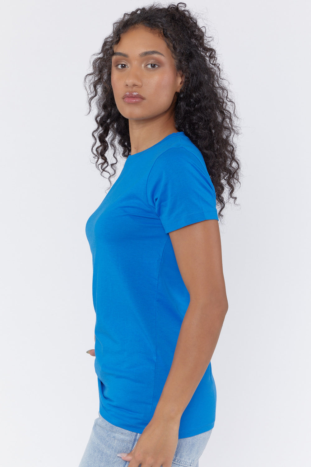 T-Shirt Ras Du Cou Basique Bleu