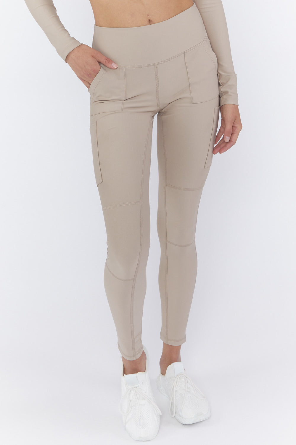 Active Side Pocket Leggings Taupe