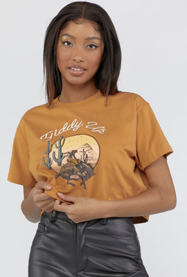 Link to Giddy Up Graphic Cropped Tee Camel