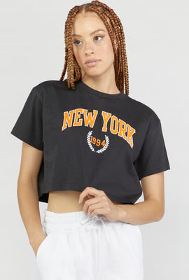 Link to New York Graphic Cropped Tee Black