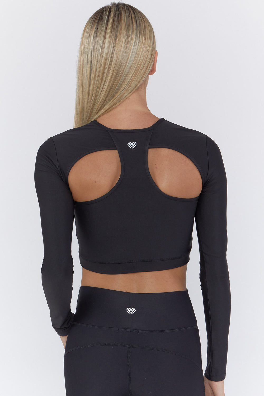 Active Cutout Long Sleeve Top Black