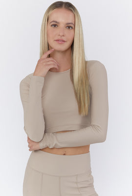 Link to Active Cutout Long Sleeve Top Taupe